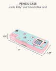 Hello Kitty and Friends Blue Grid Pencil Case