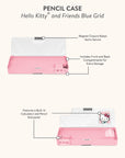 Hello Kitty and Friends Blue Grid Pencil Case
