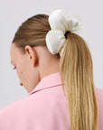 SCOOPS Beauty Flower Scrunchie 2-Pack, Black & Beige Flowers