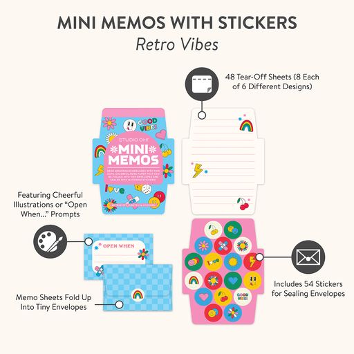 Retro Vibes Mini Memo with Stickers