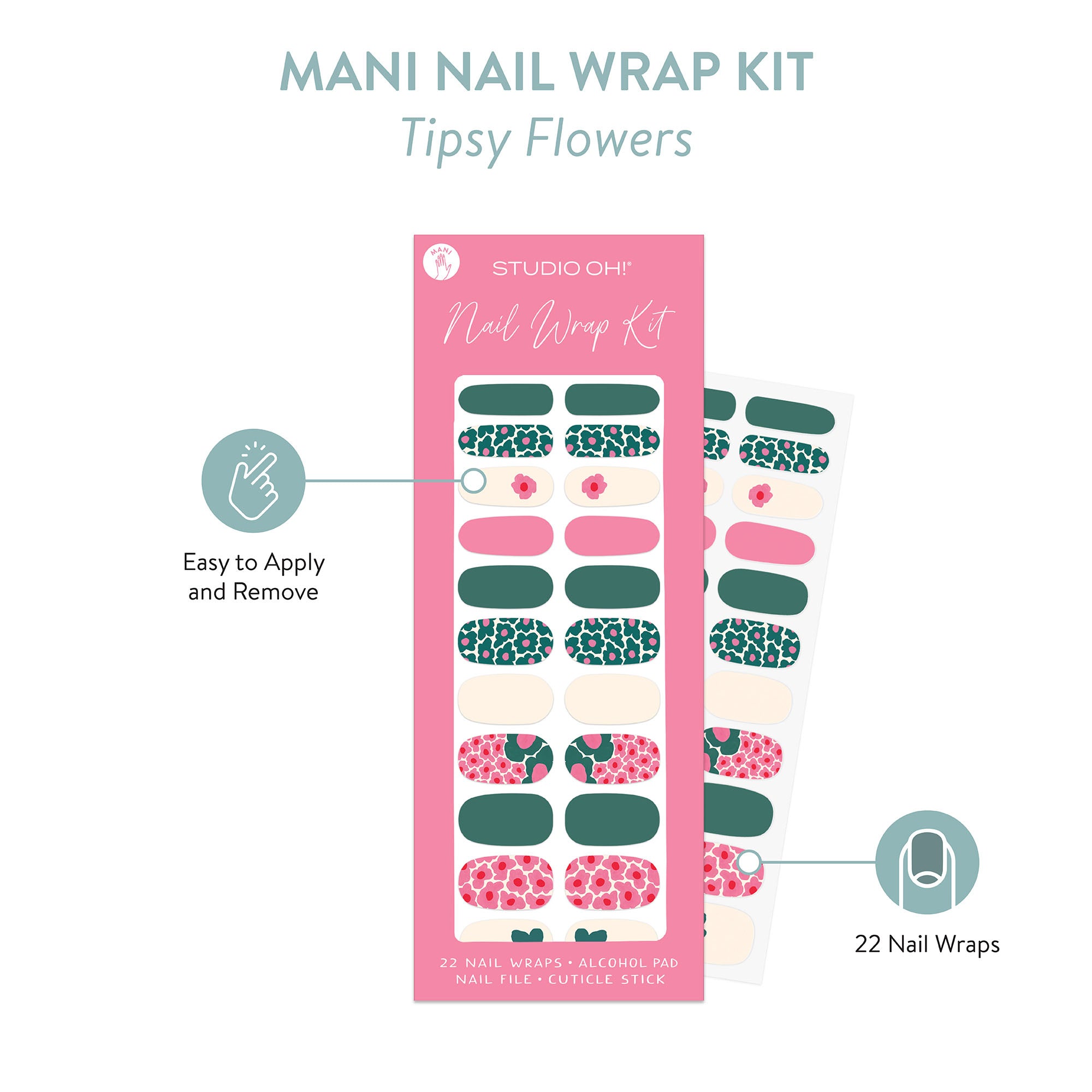 Tipsy Flowers Mani Nail Wrap Kit