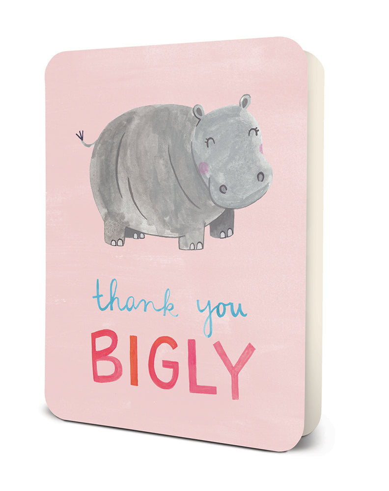Thank You Bigly Hippo Deluxe Greeting Card