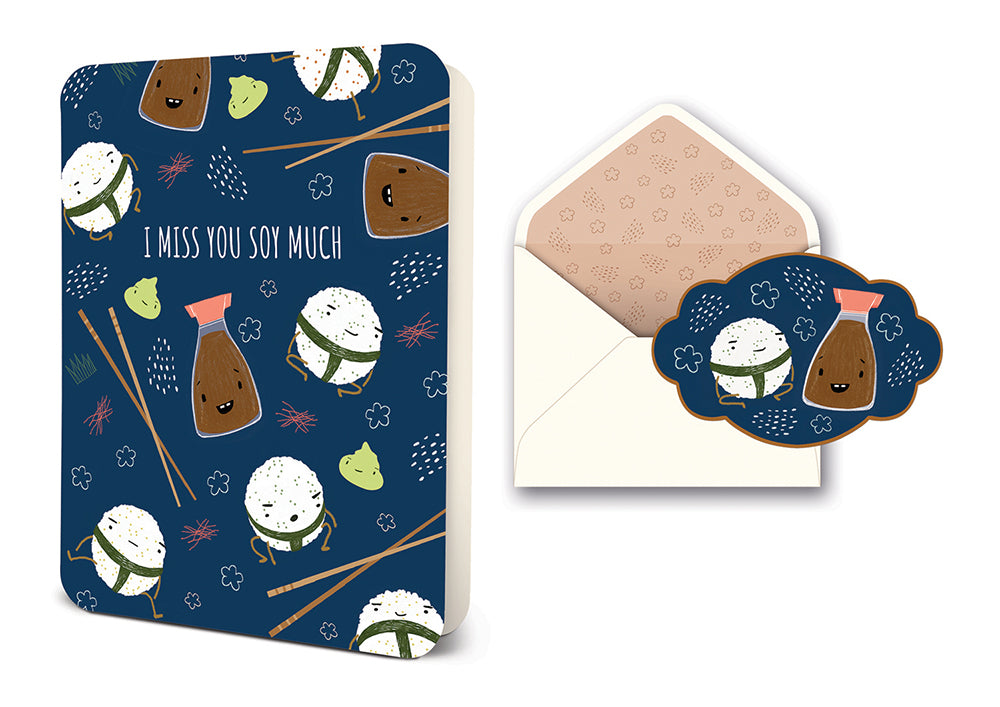 I Miss You Soy Much Deluxe Greeting Card