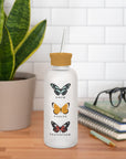 Grow Evolve Transform Glass Water Bottle with Straw