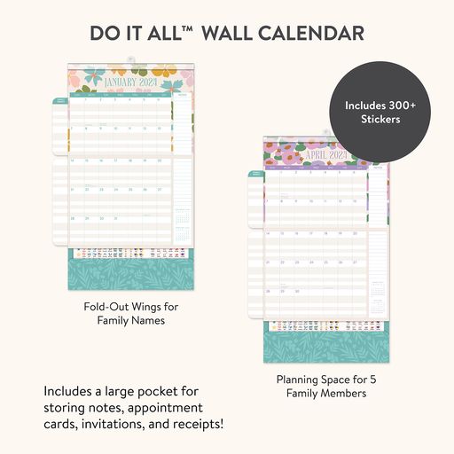 2024 Modern Floral Do It All Wall Calendar
