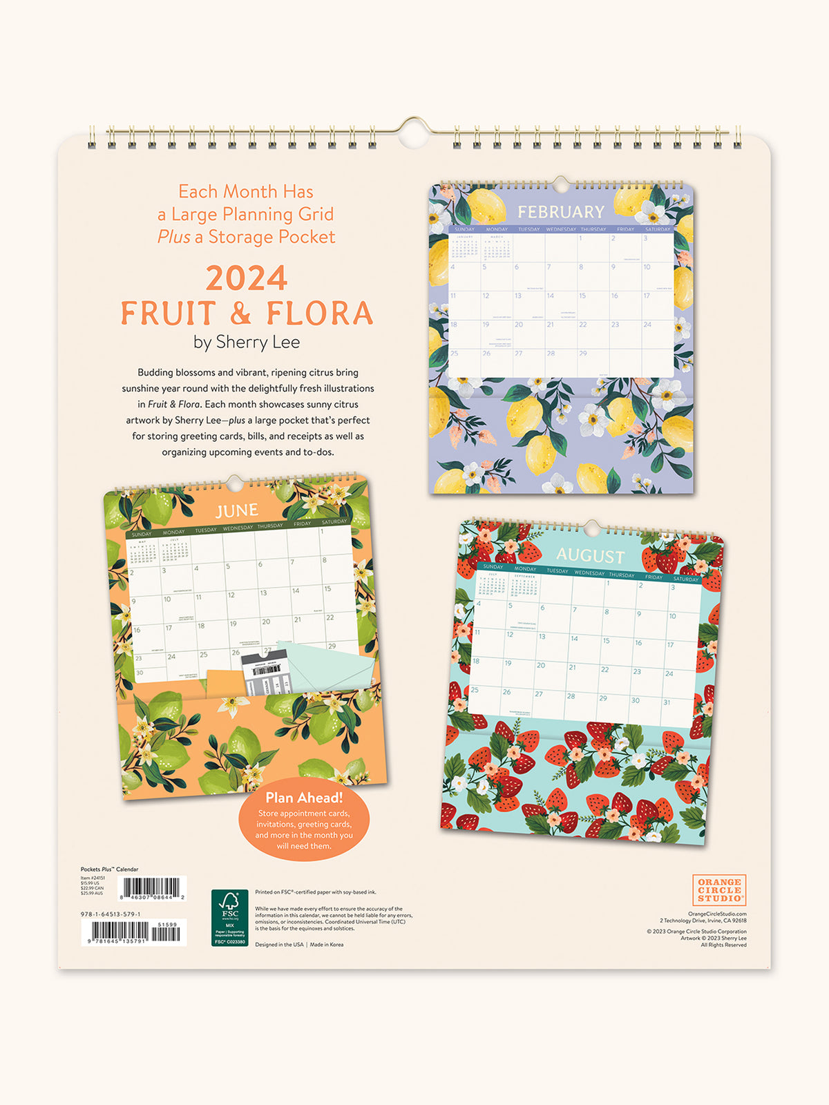 2024 Fruit & Flora Pockets Plus Calendar