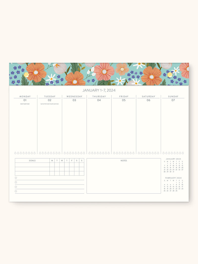 2024 Bella Flora Weekly Desk Calendar