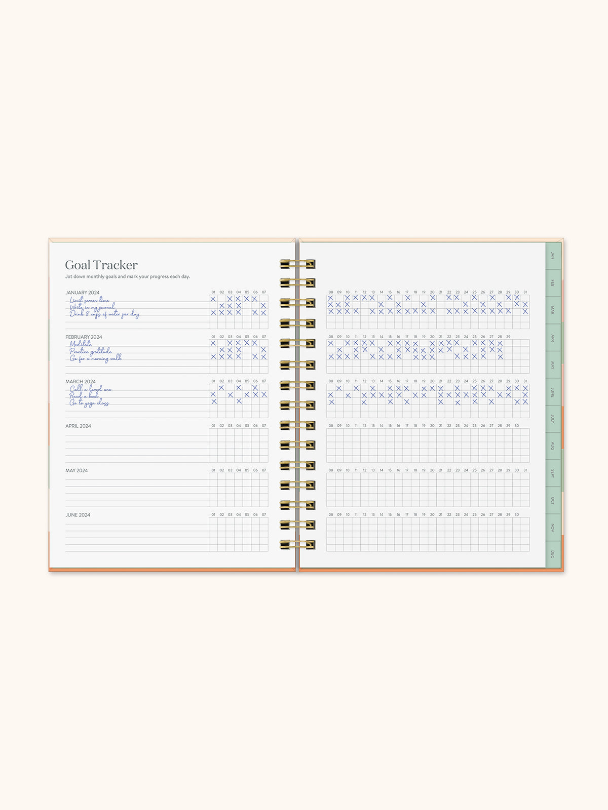 2024 Golden Hour Edie Tabbed Planner