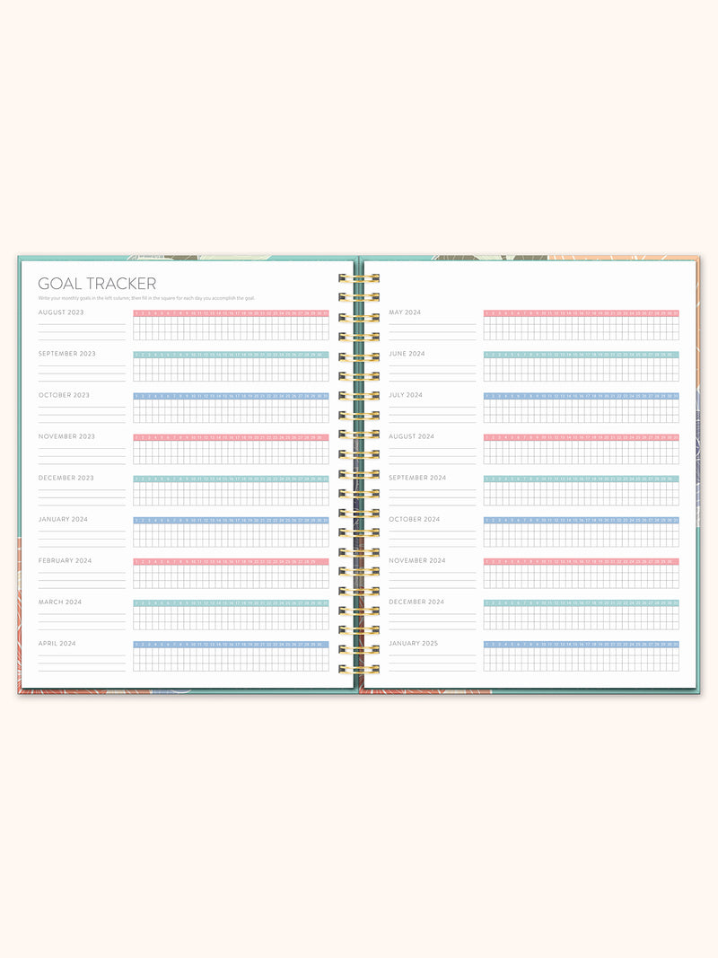 2024 Retro Flowers Extra-Large Spiral Planner