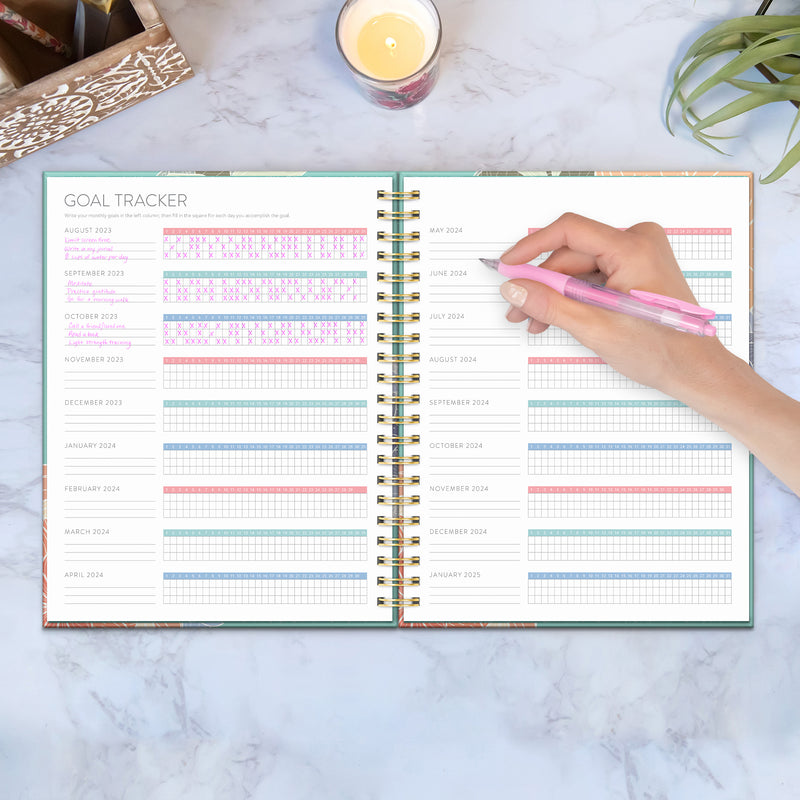 2024 Retro Flowers Extra-Large Spiral Planner