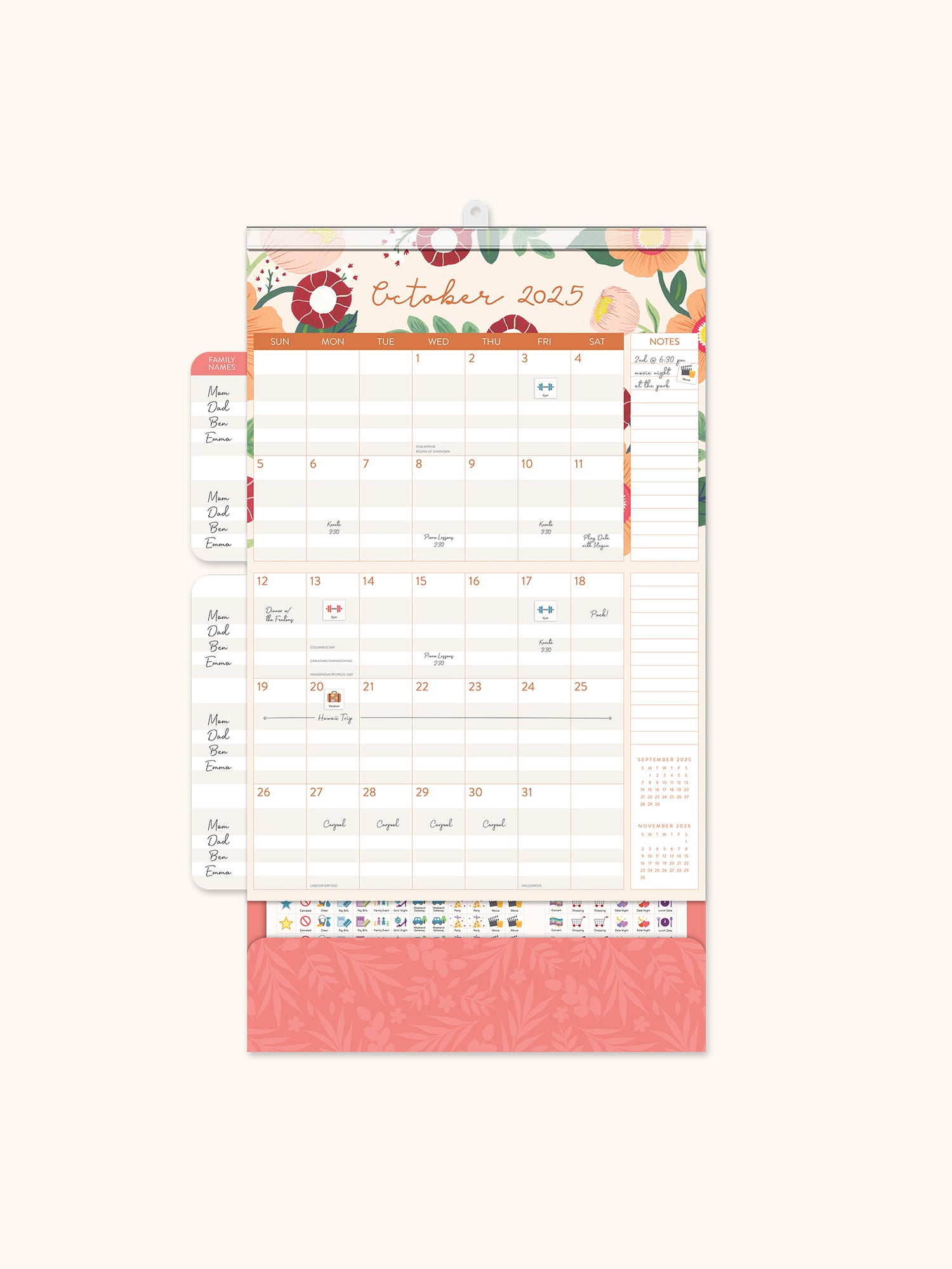 2025 Bella Flora DIA Wall Calendar