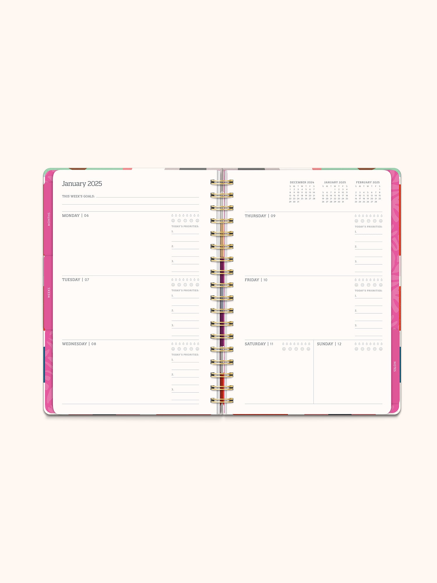 2025 Summer Poppies Tri-Tab Planner