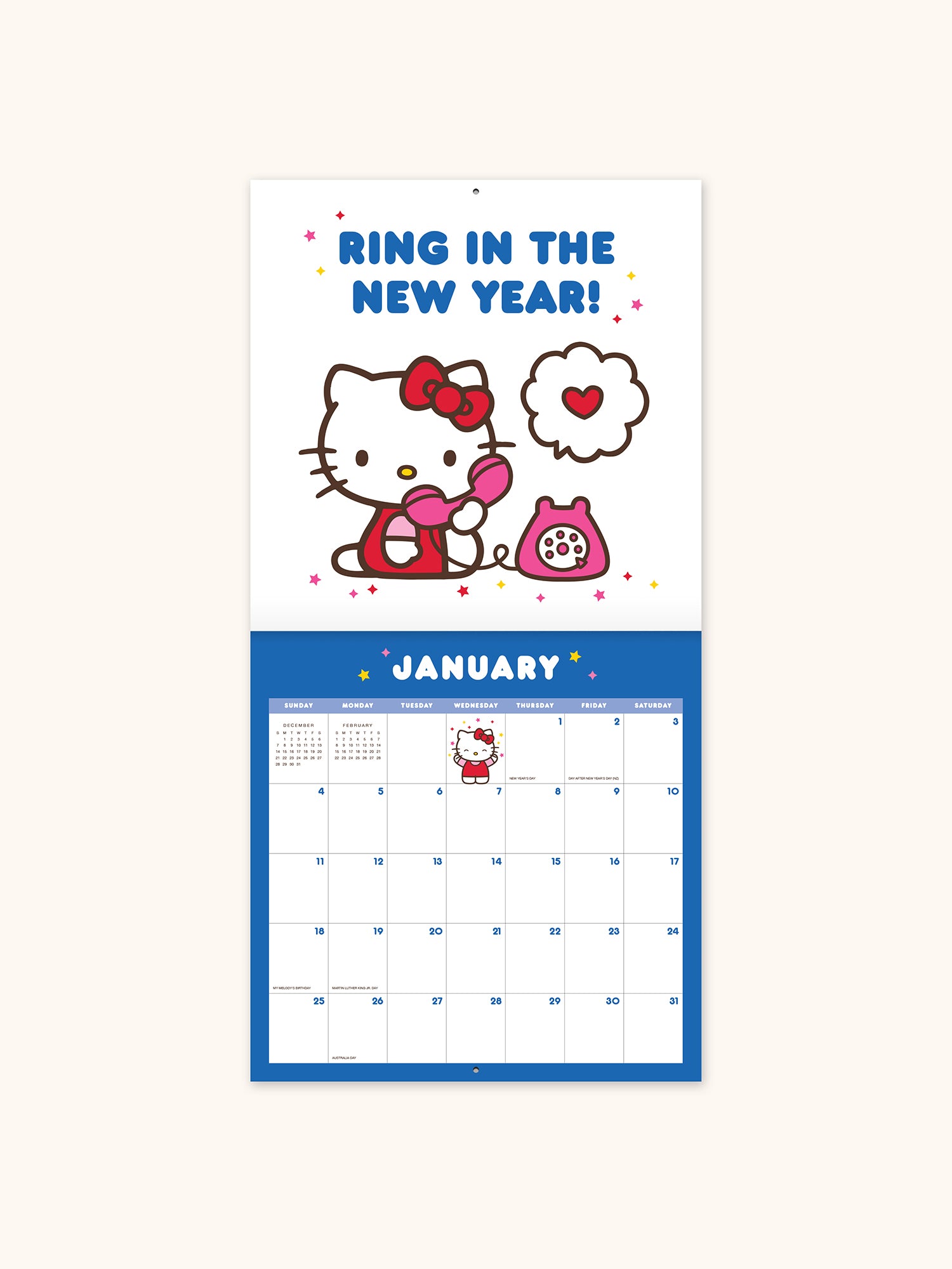 2026 Hello Kitty Playful Pink 12" x 12" Wall Calendar