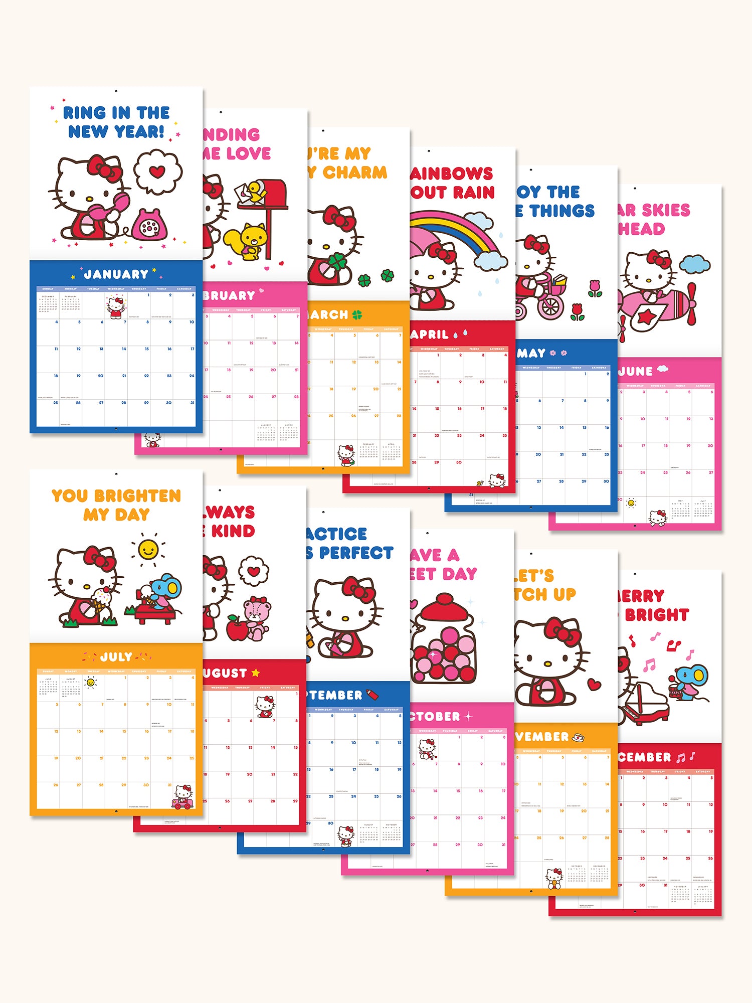 2026 Hello Kitty Playful Pink 12" x 12" Wall Calendar