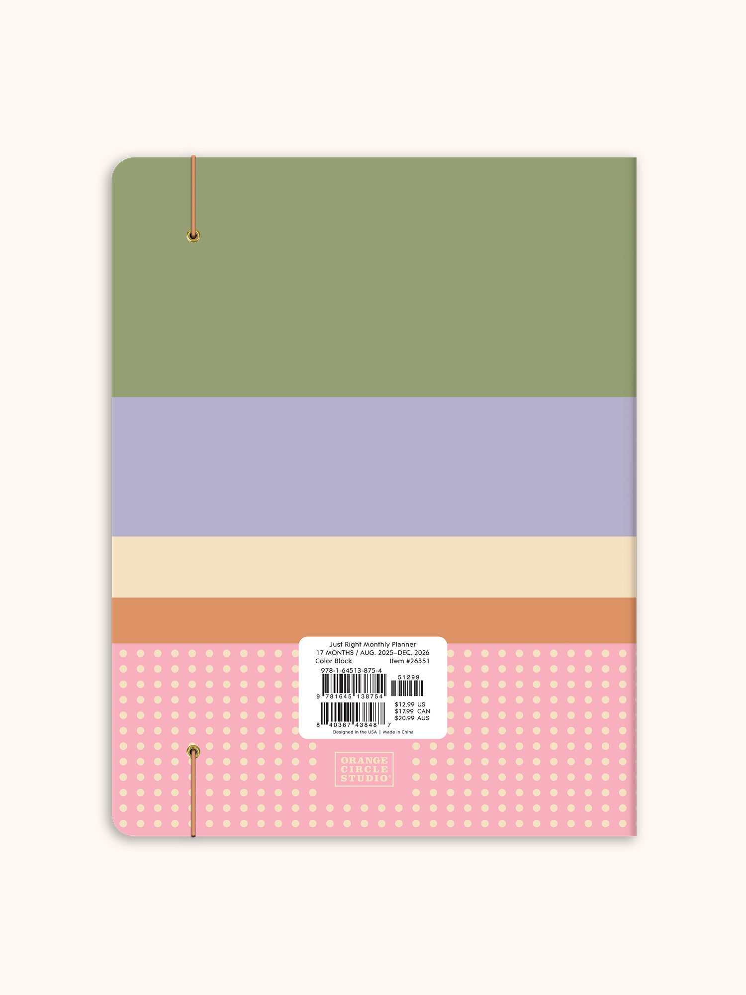 2026 Color Block Just Right Monthly Planner