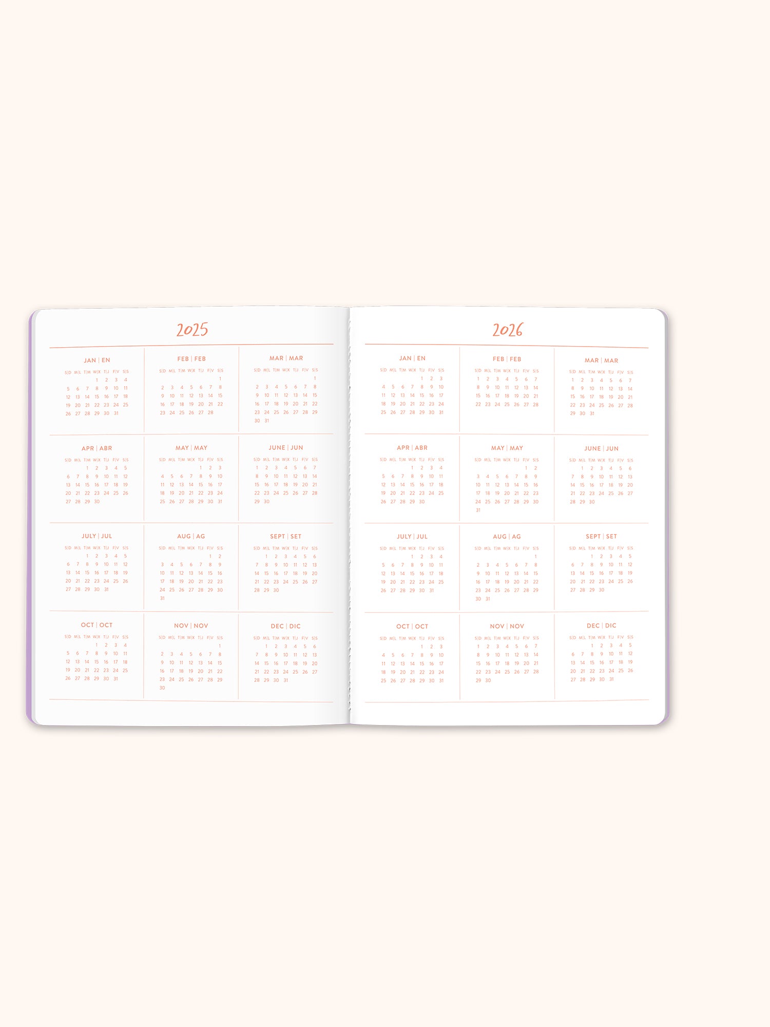 2026 Secret Garden Just Right Monthly Bilingual Planner
