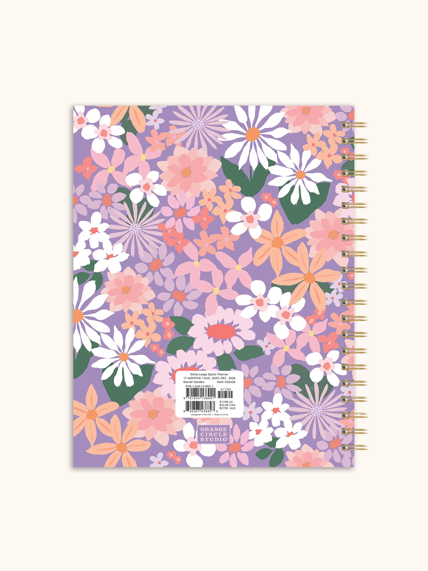 2026 Secret Garden Extra-Large Spiral Planner