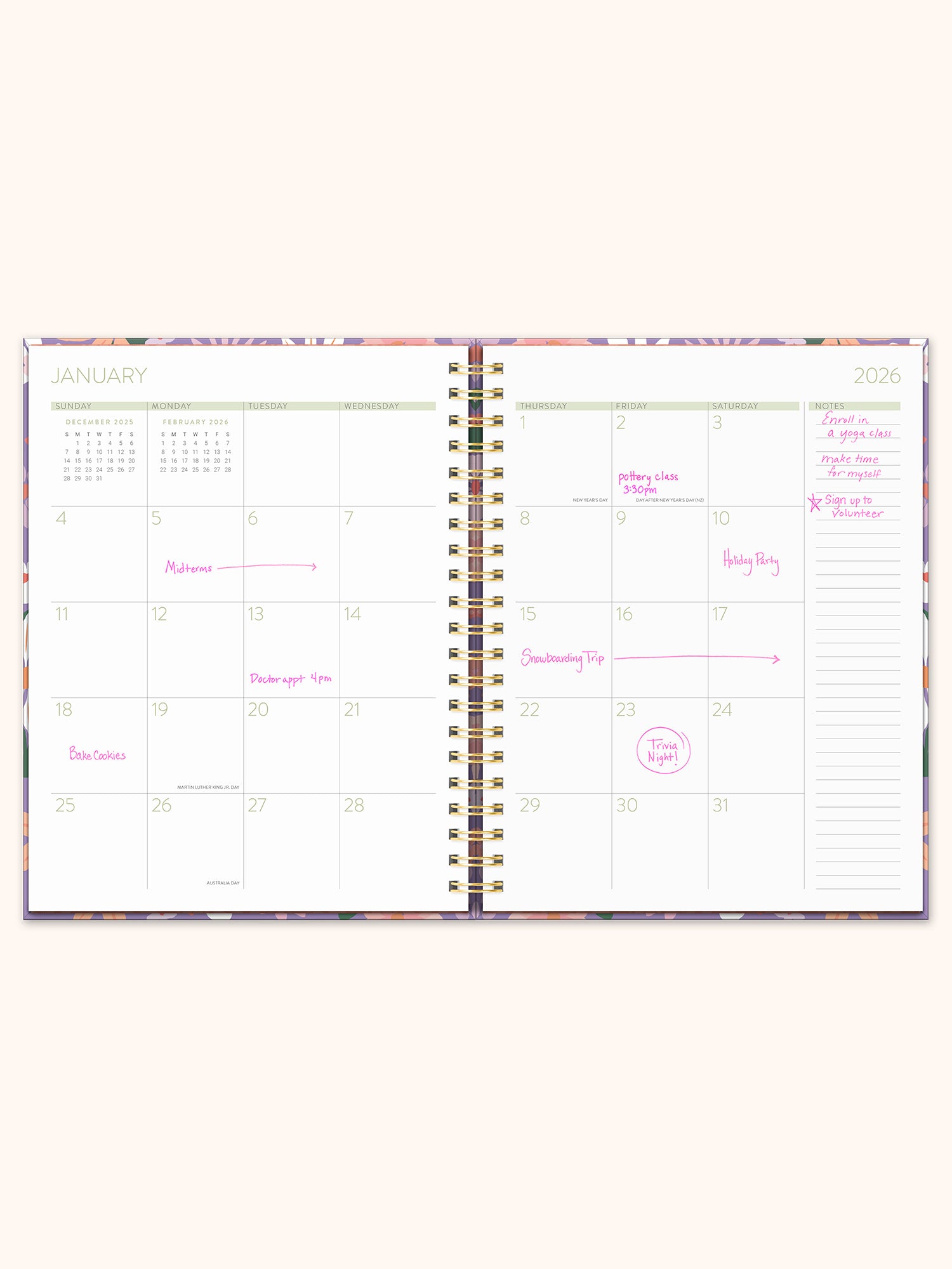 2026 Secret Garden Extra-Large Spiral Planner