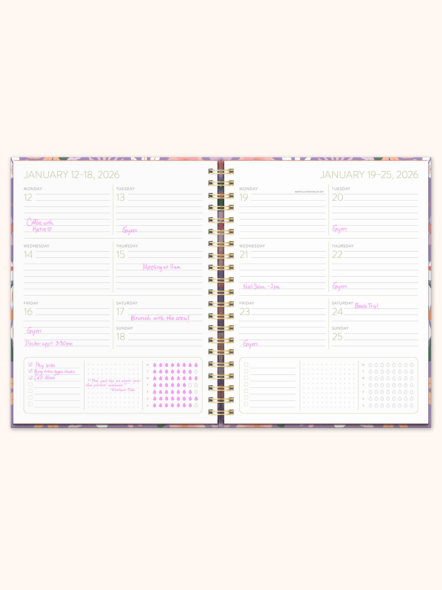 2026 Secret Garden Extra-Large Spiral Planner
