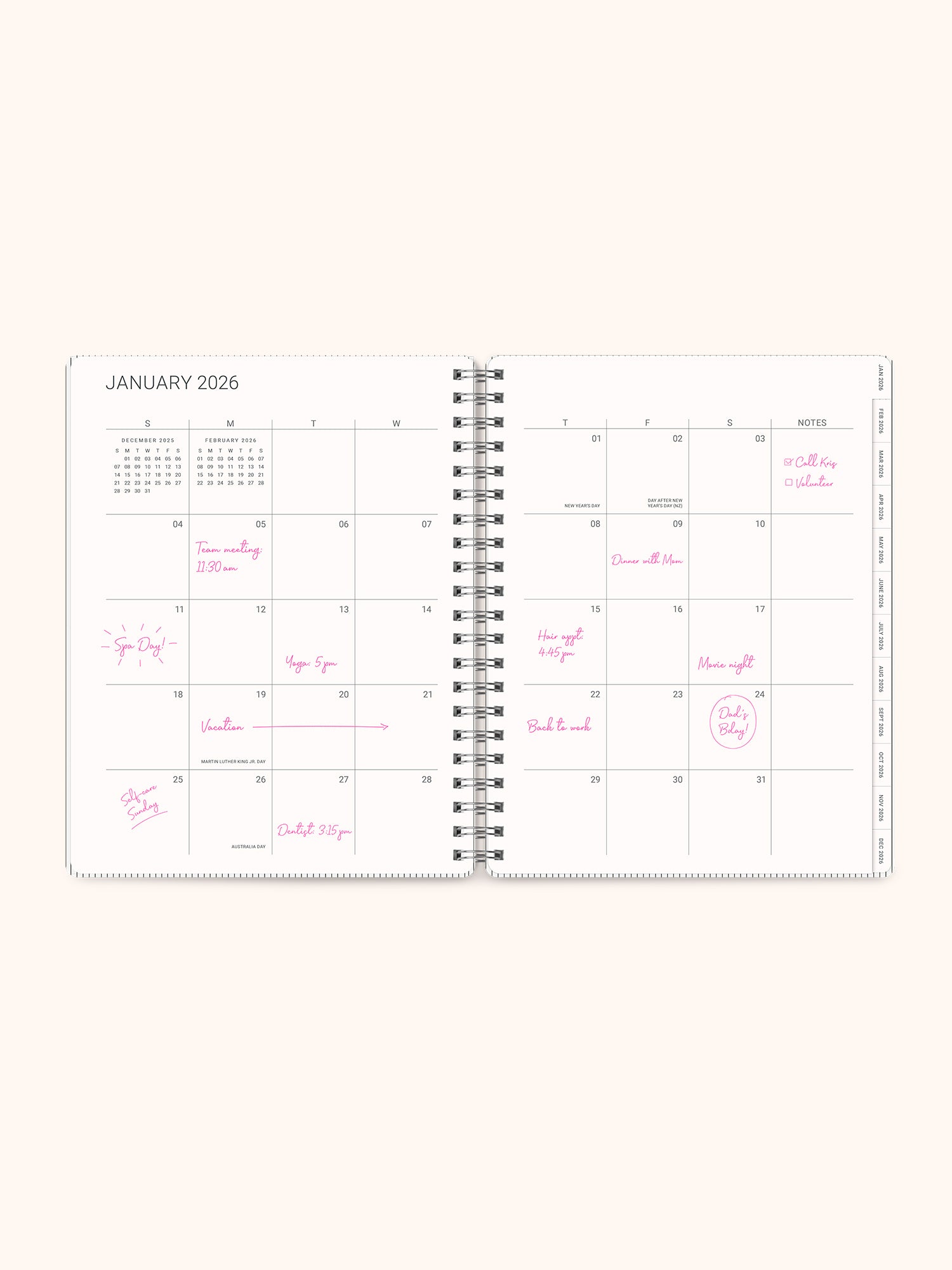 2026 Midnight Black Baxter Planner