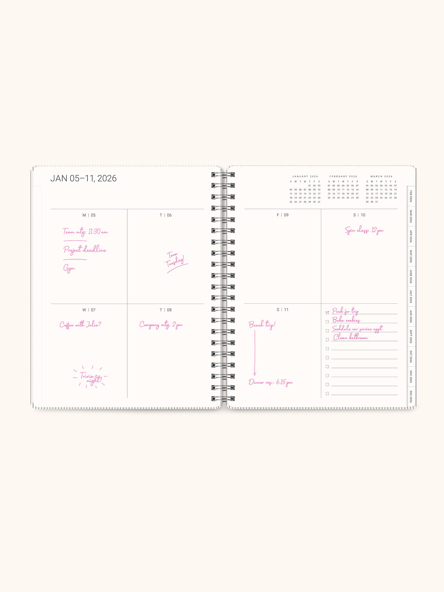 2026 Midnight Black Baxter Planner