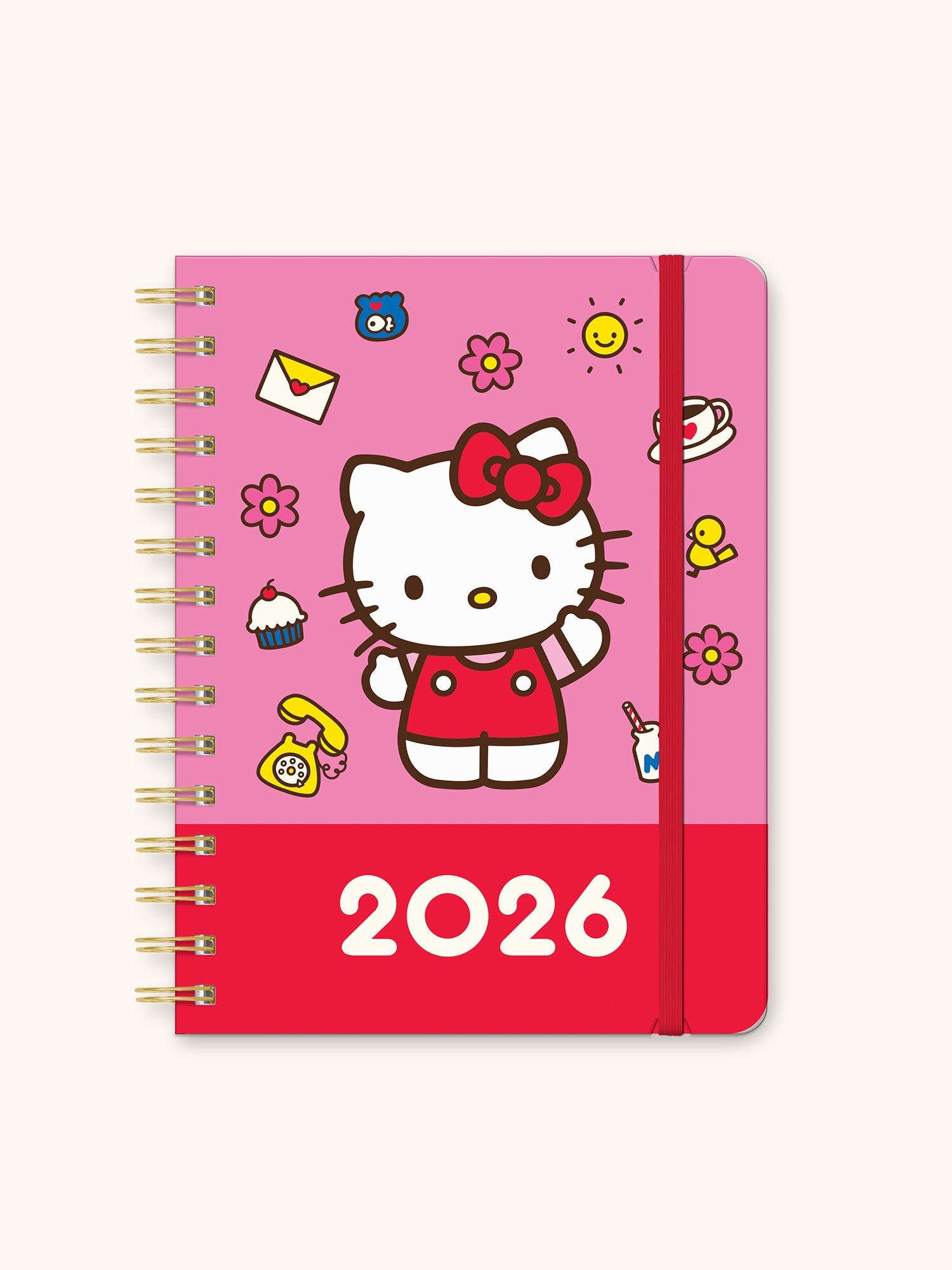 2026 Hello Kitty Playful Pink Deluxe Compact Flexi Planner