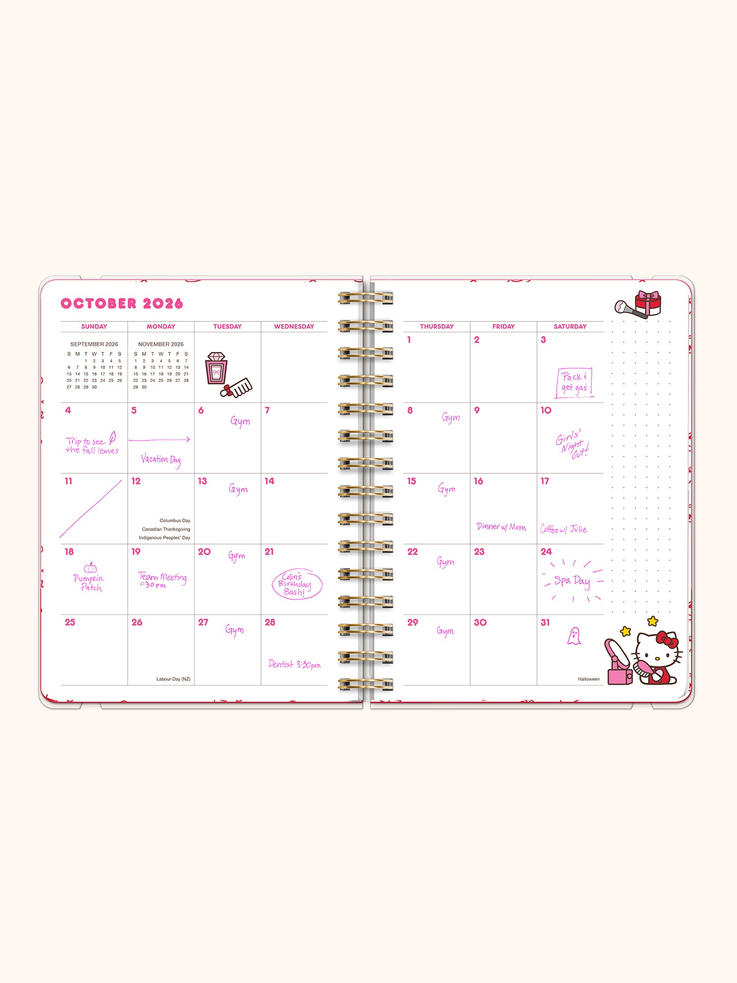 2026 Hello Kitty Playful Pink Deluxe Compact Flexi Planner