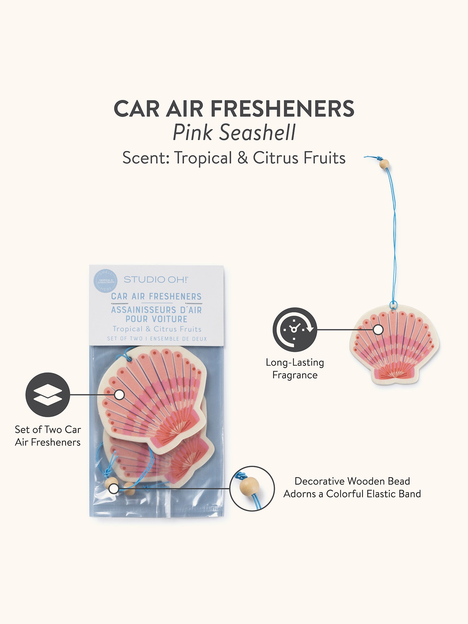 Pink Seashell Car Air Freshener – Studio Oh!