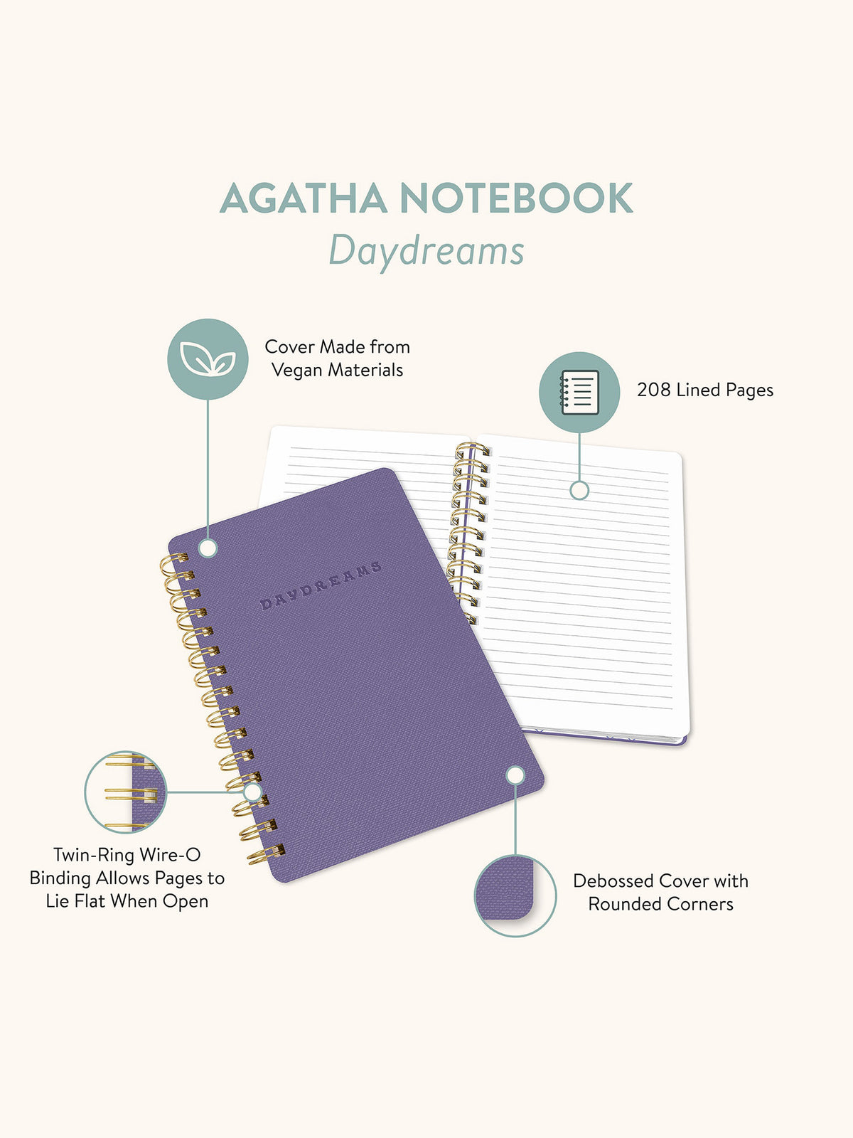 Daydreams (Cyber Grape) Agatha Notebook