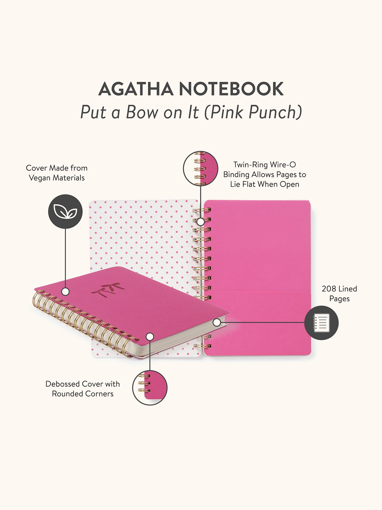 Put a Bow on It (Pink Punch) Agatha Notebook