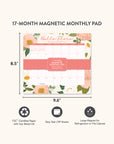 2025 Bella Flora Magnetic Monthly Pad Calendar