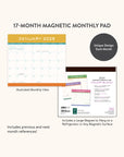 2025 Color Block Magnetic Monthly Pad Calendar