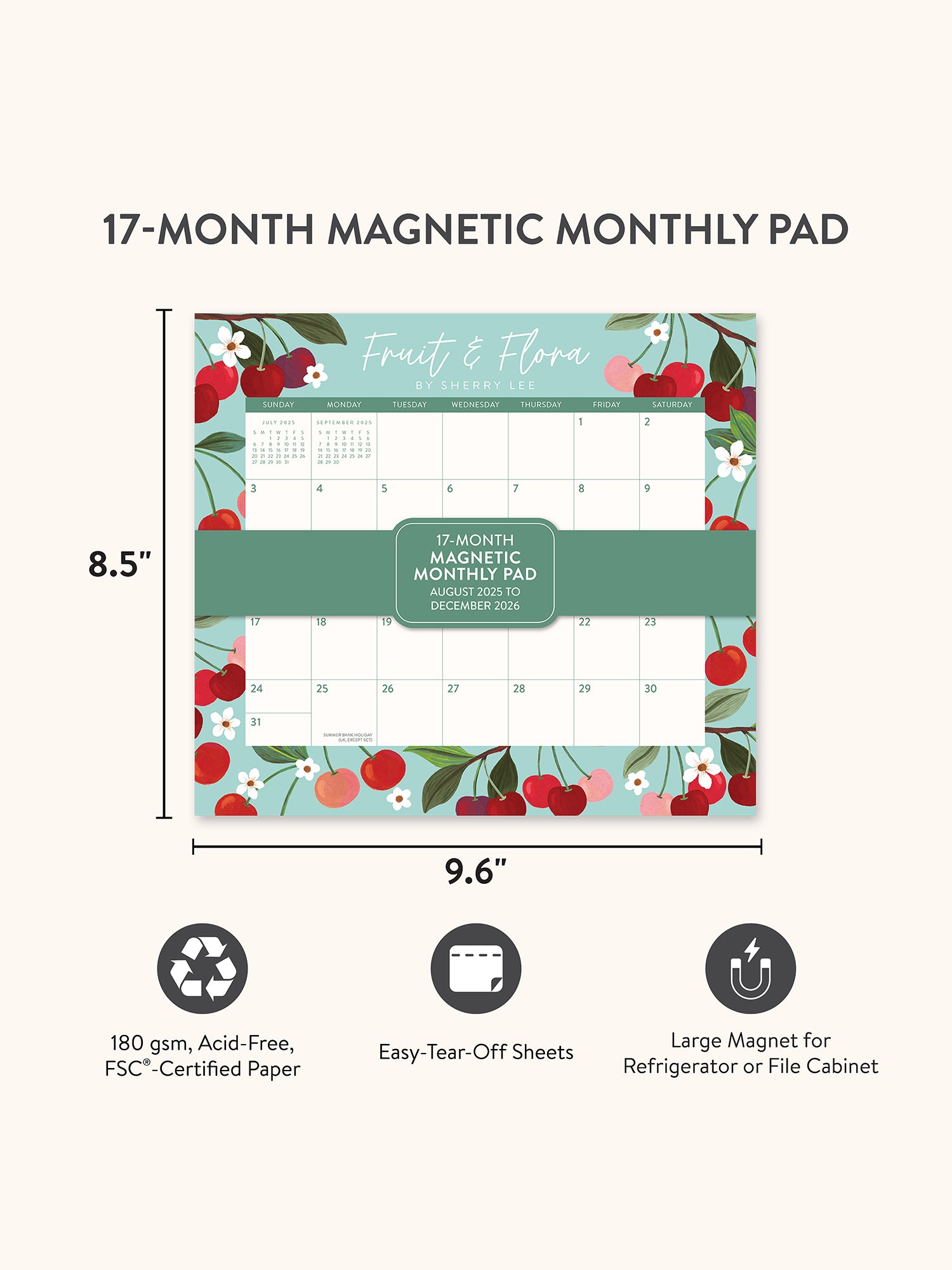 2026 Fruit &amp; Flora Magnetic Monthly Pad