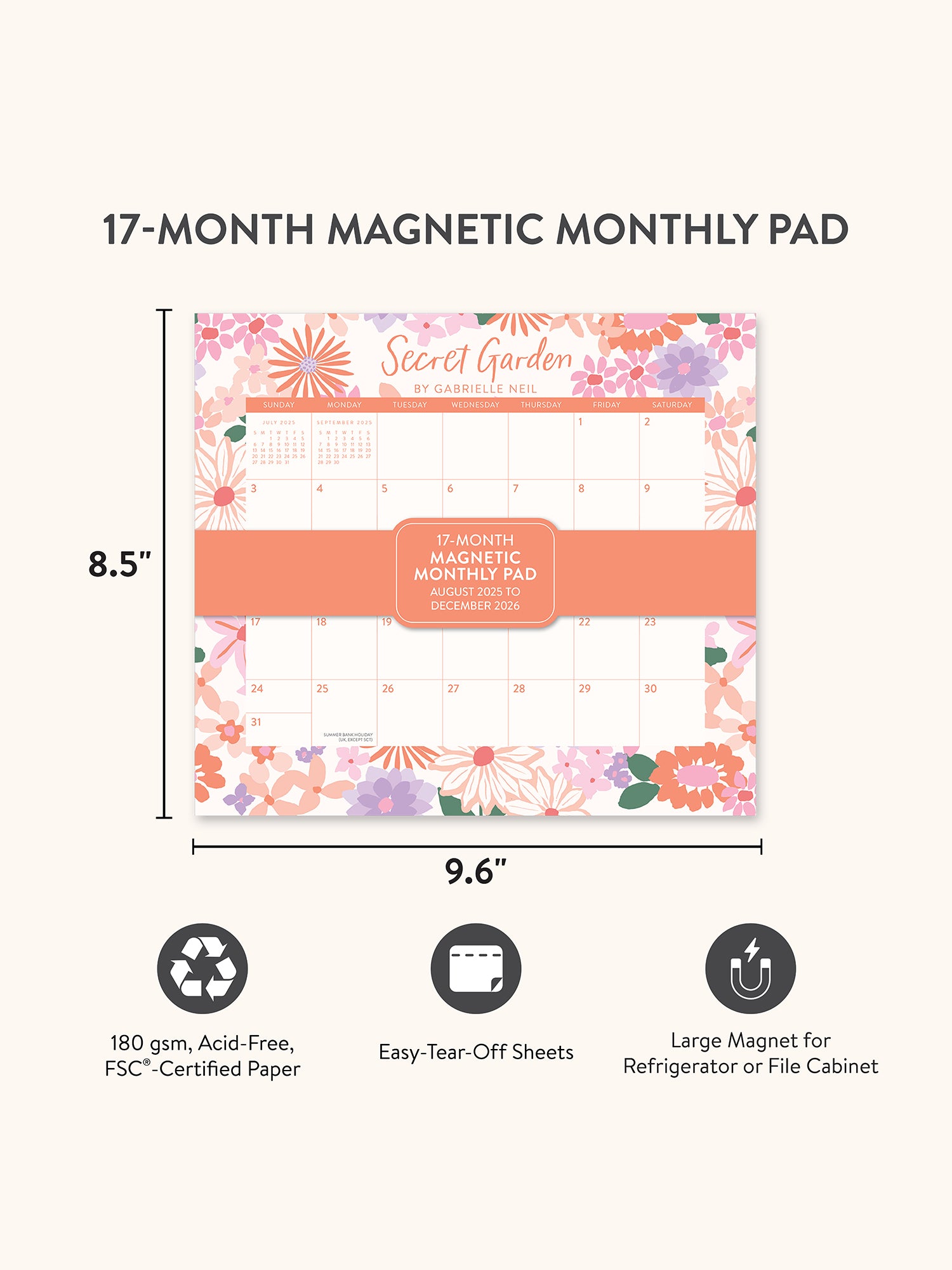 2026 Secret Garden Magnetic Monthly Pad