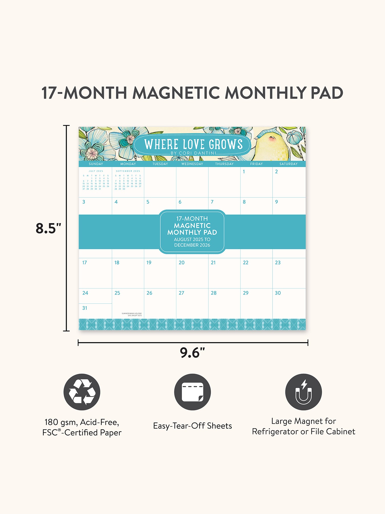 2026 Where Love Grows Magnetic Monthly Pad