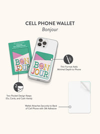 Bonjour Stick-On Cell Phone Wallet
