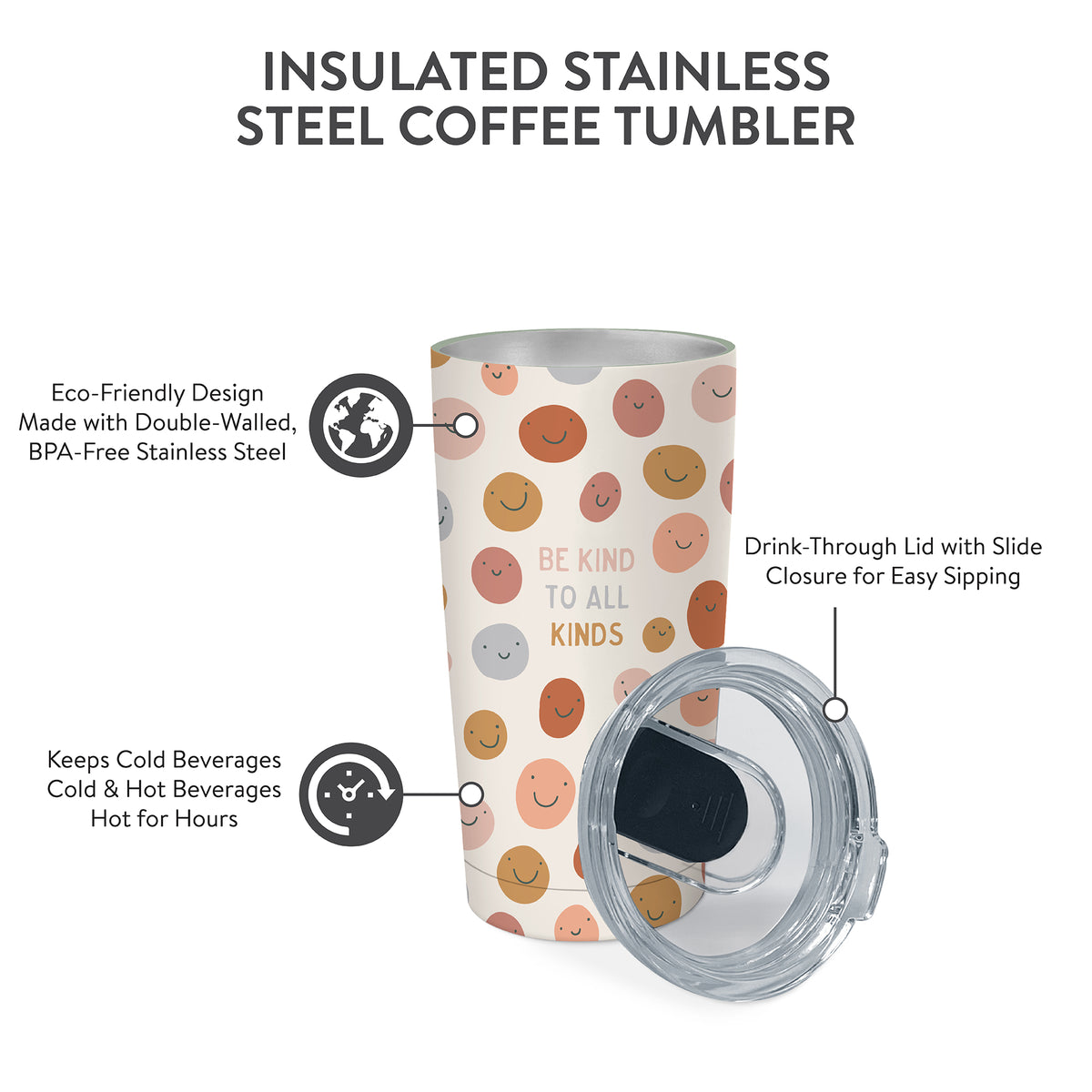 Studio Oh! Insulated Stainless Steel Water Tumbler with Straw Enjoy the  Little Things - 17-Ounce Tra…See more Studio Oh! Insulated Stainless Steel