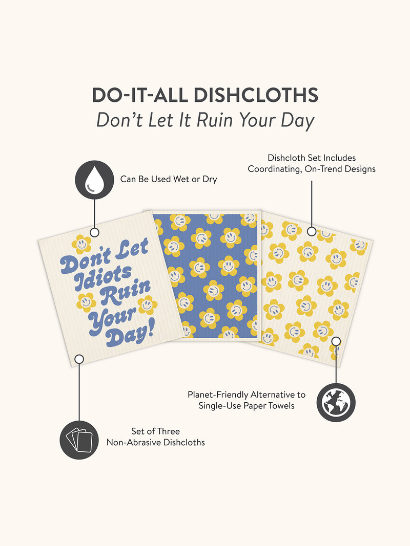 Don't Let it Ruin Your Day Do-It-All Dishcloths