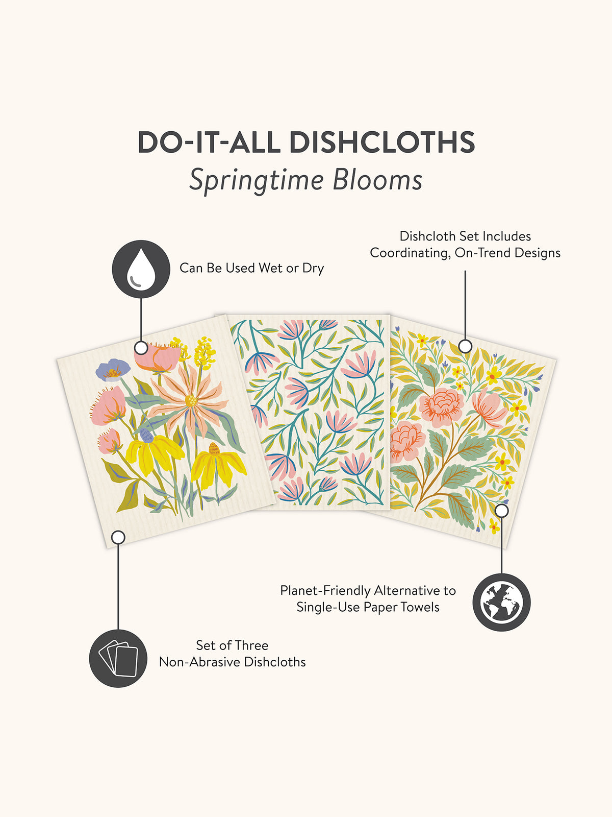 Springtime Blooms Do-It-All Dishcloths