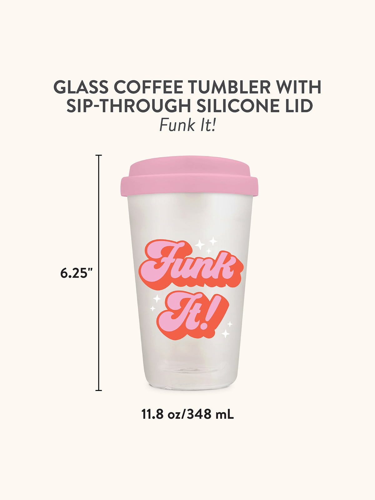 Funk It! Glass Coffee Tumbler
