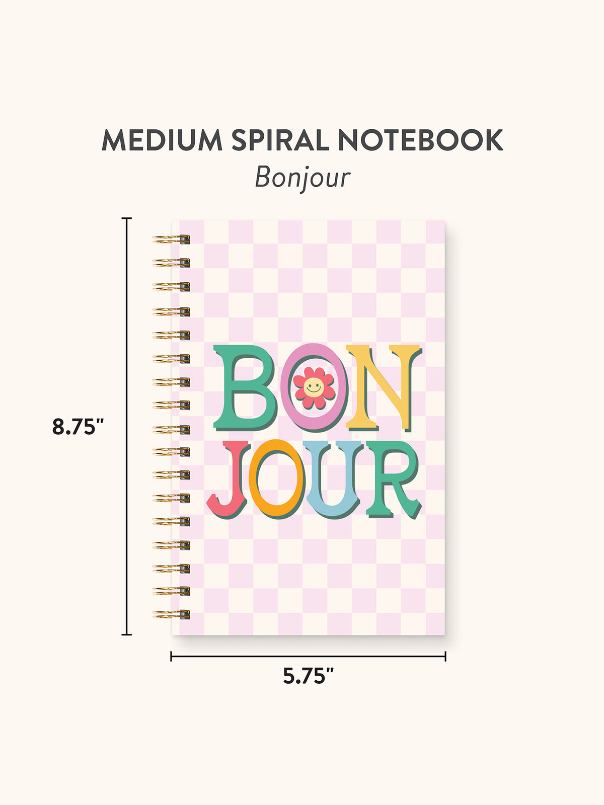 Bonjour Medium Spiral Notebook