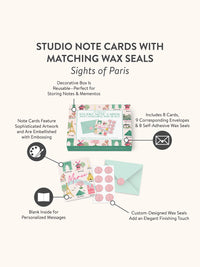 Sights of Paris Note Card Set with Wax Seals
