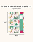 Sights of Paris Oliver Notebook with Pen Pocket