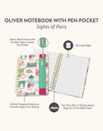 Sights of Paris Oliver Notebook with Pen Pocket