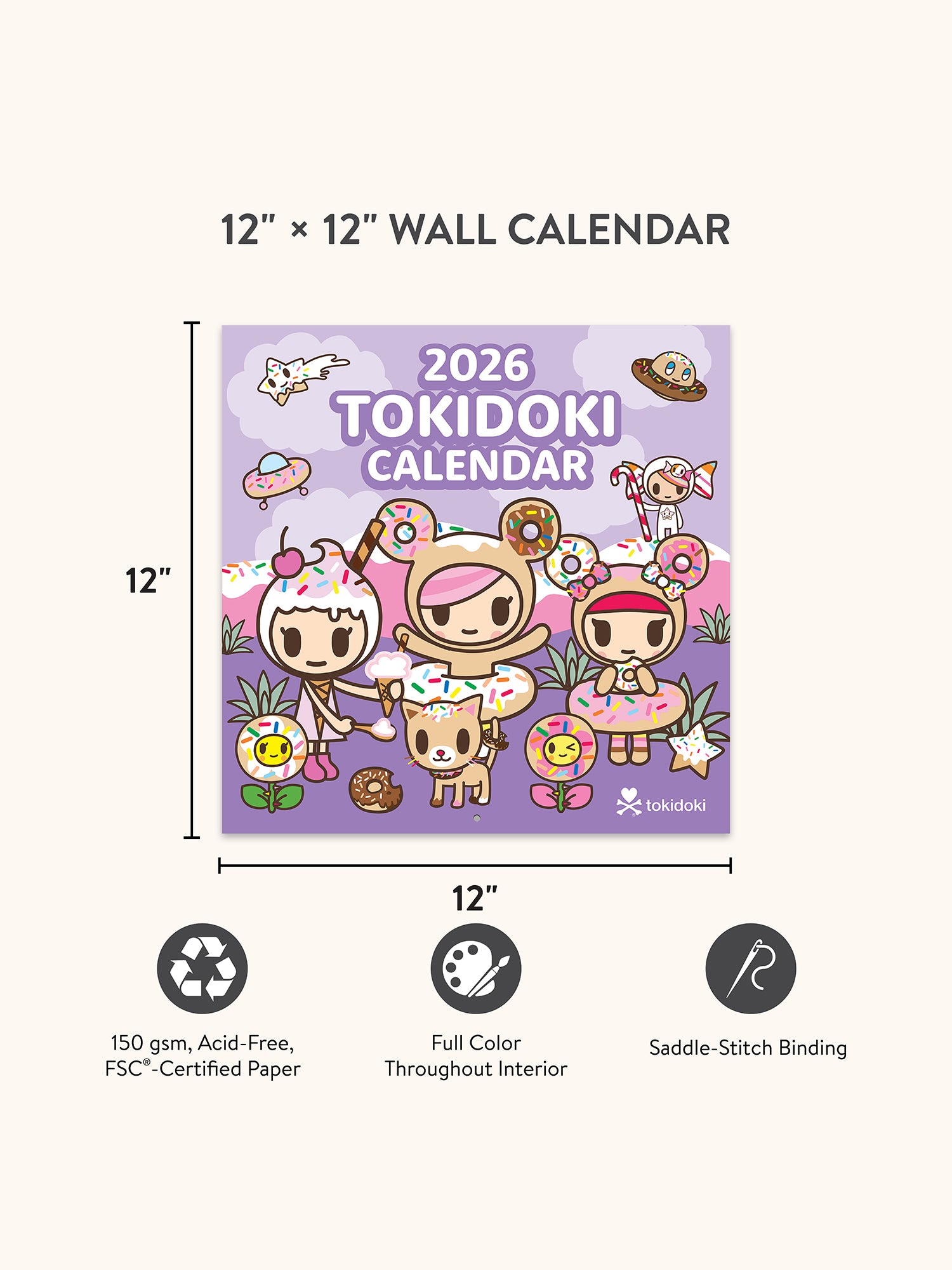 2026 tokidoki 12&quot; x 12&quot; Wall Calendar