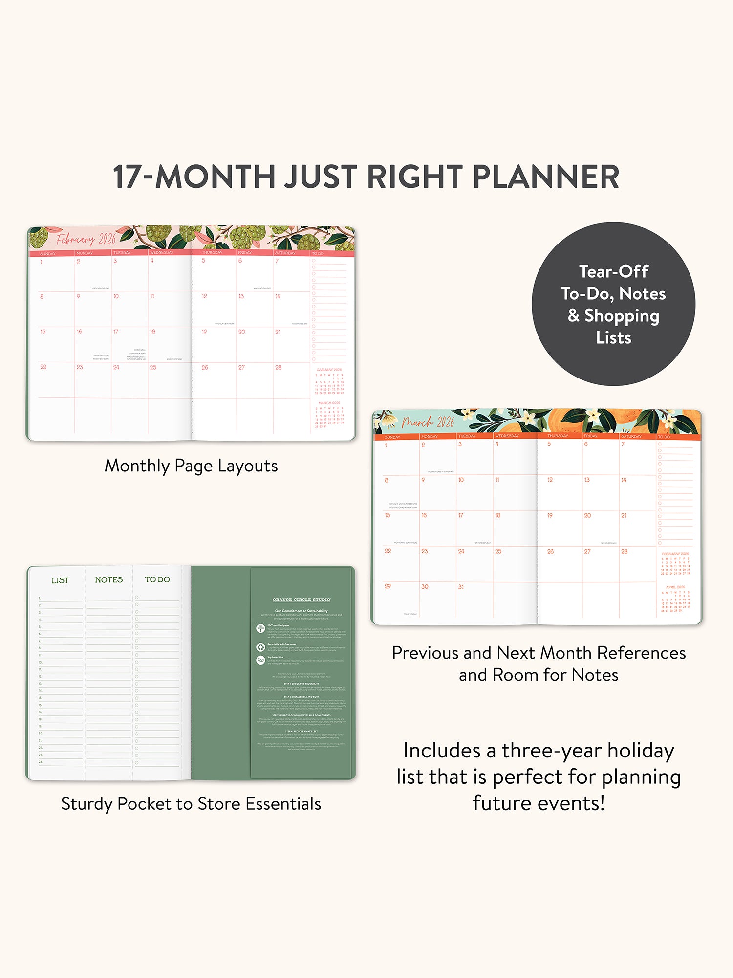2026 Fruit &amp; Flora Just Right Monthly Planner