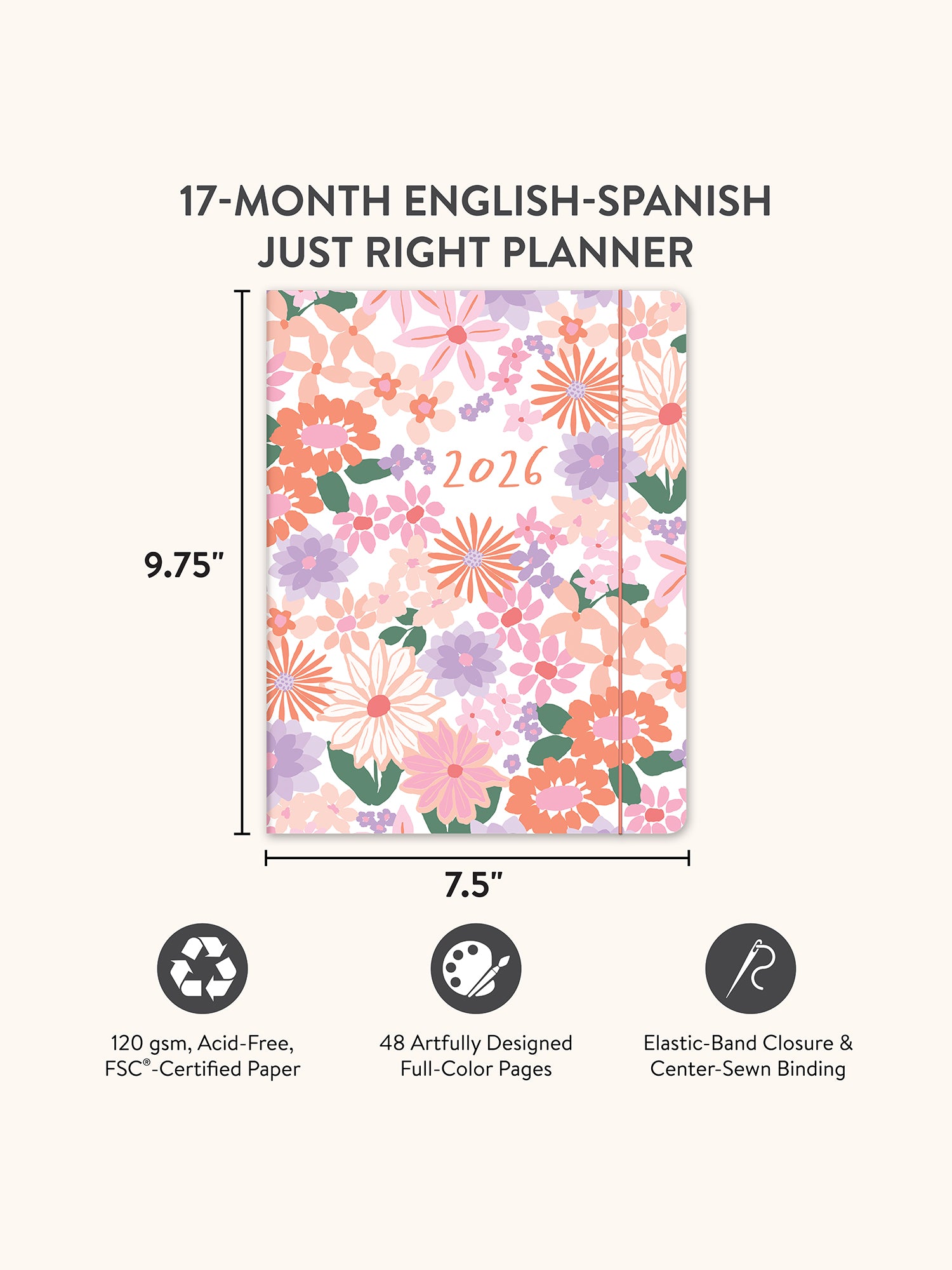 2026 Secret Garden Just Right Monthly Bilingual Planner