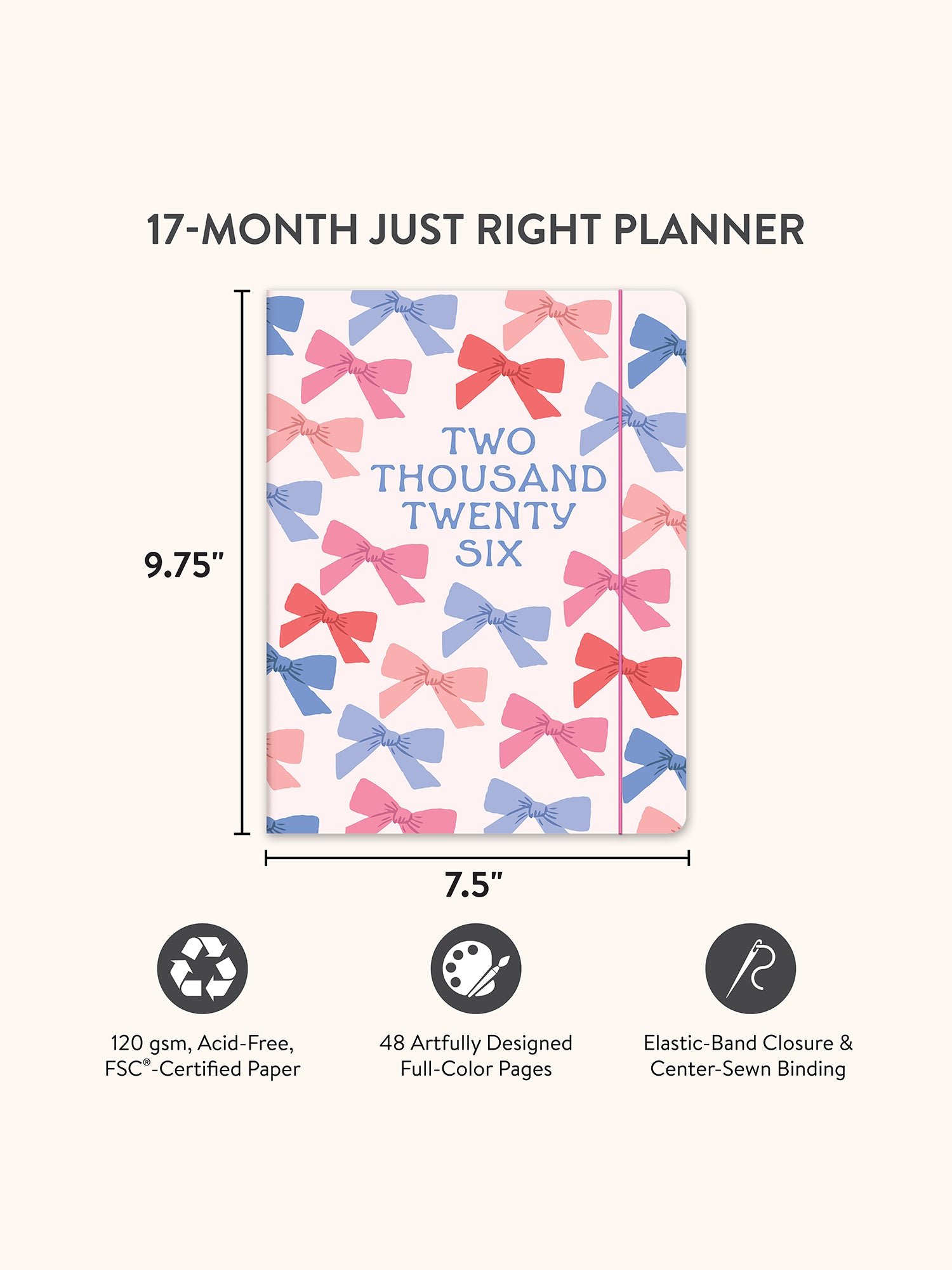 2026 Sweet Bows Just Right Monthly Planner
