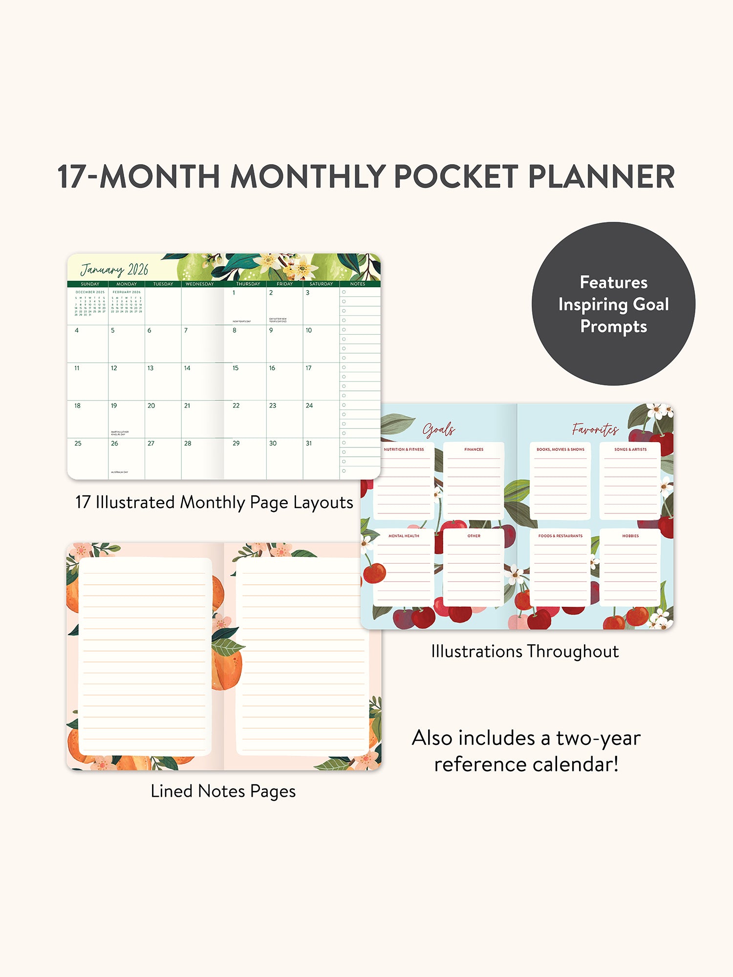 2026 Fruit &amp; Flora Monthly Pocket Planner