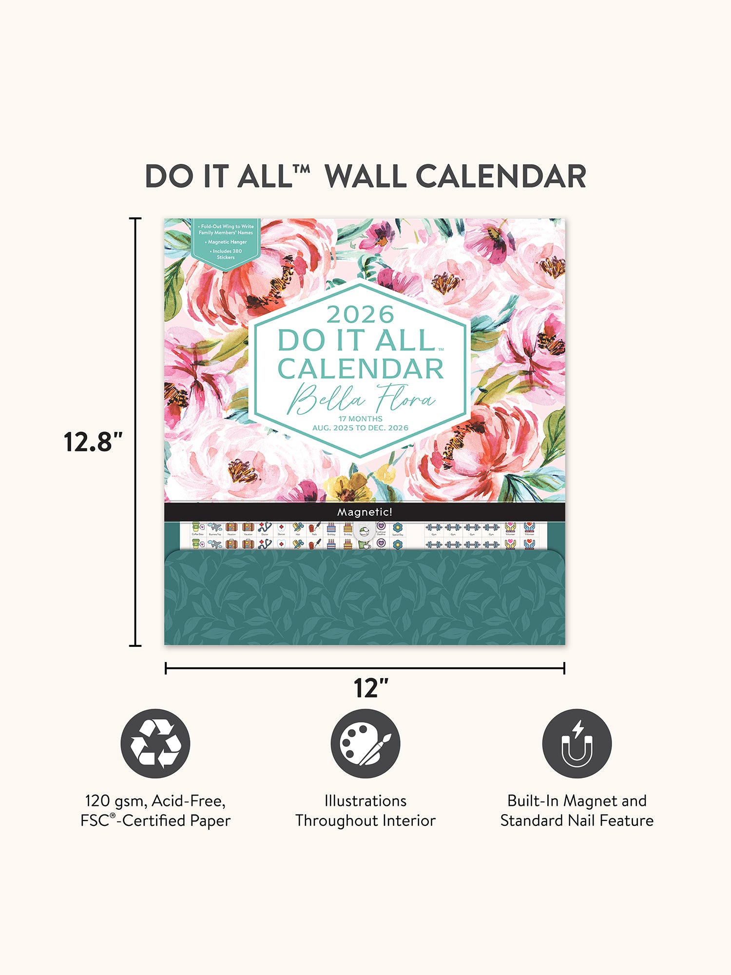 2026 Bella Flora Do It All Wall Calendar